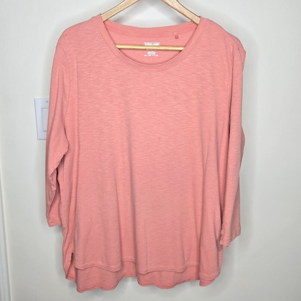 KIRKLAND Signature Salmon Pink Oversized Long Sleeve Tee Sized XL